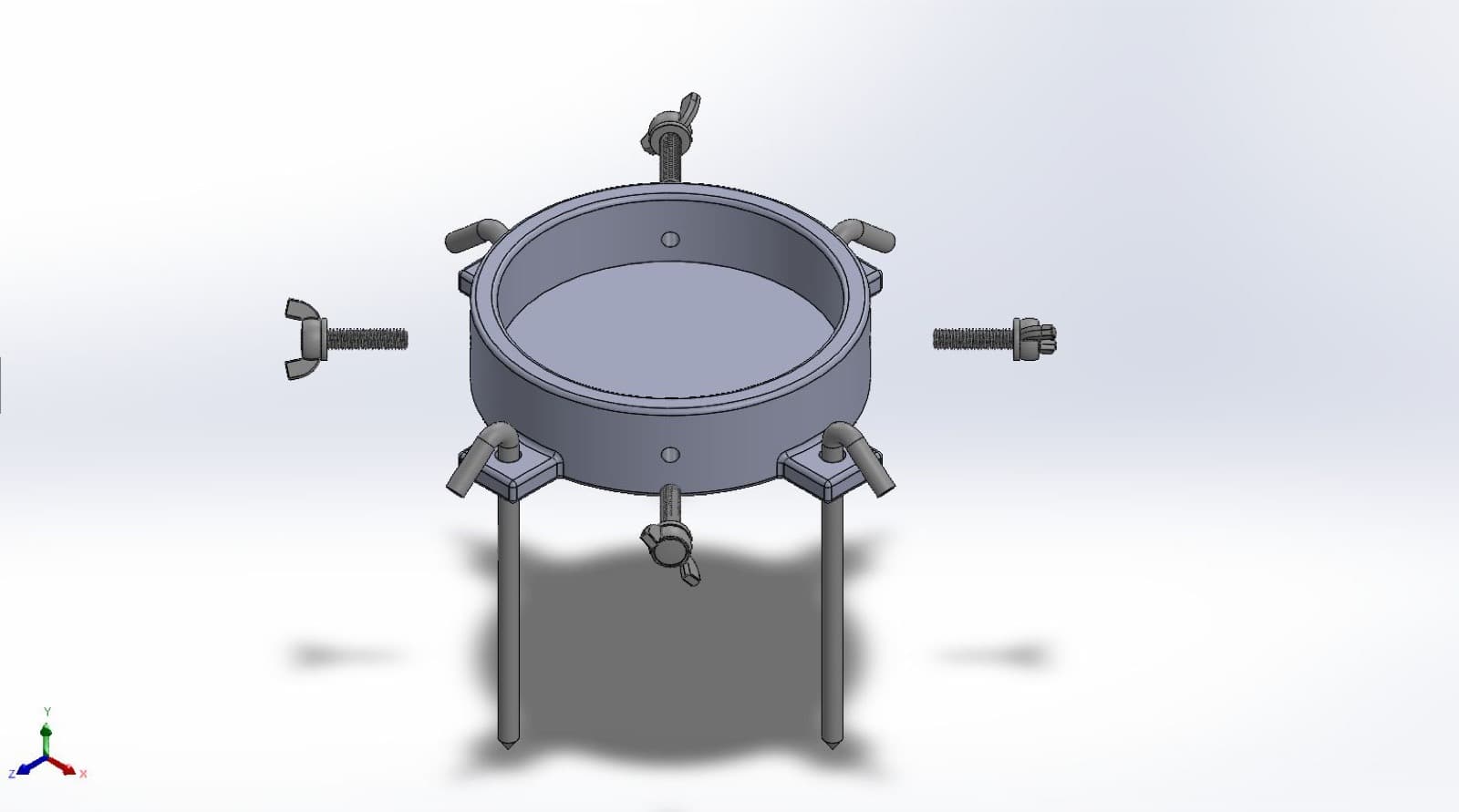 Base, ground stakes and wing screws
